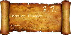 Heszler Tihamér névjegykártya